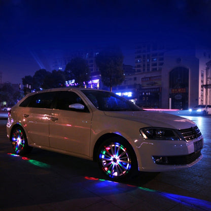 Solar Car LED Colorful Flash Wheel Waterproof lights, 1PC Wheel Light