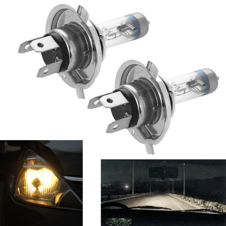 2 PCS H4 12V 60/55W P43T / 4300K / 2100lm Xenon Car Headlight Bulbs, Warm White, H4