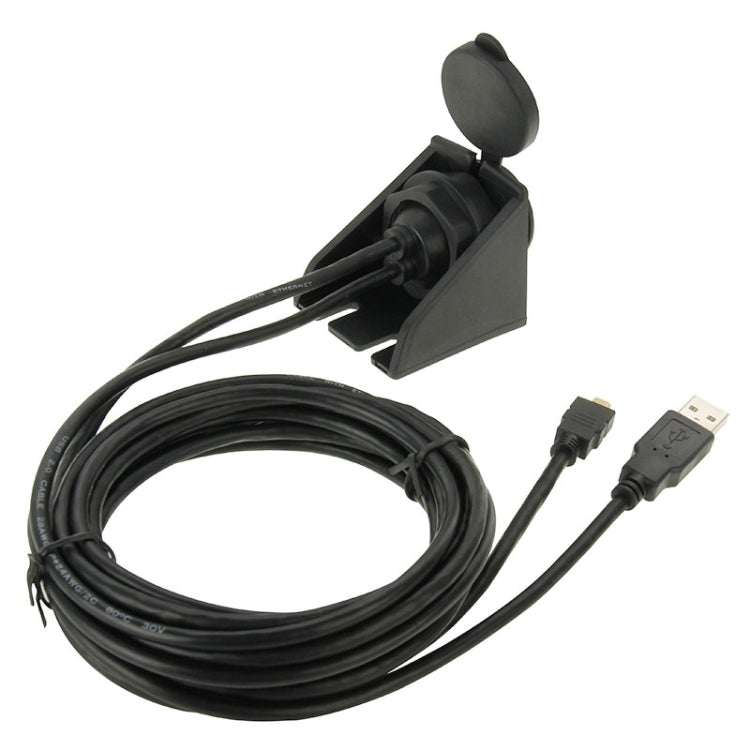 USB 2.0 & Micro HDMI (Type-D) Male to USB 2.0 & HDMI (Type-A) Female Adapter Cable with Car Flush Mount, Length: 2m, USB 2.0 & Micro HDMI Male to USB 2.0 & HDMI Female