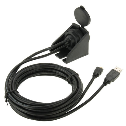 USB 2.0 & Micro HDMI (Type-D) Male to USB 2.0 & HDMI (Type-A) Female Adapter Cable with Car Flush Mount, Length: 2m, USB 2.0 & Micro HDMI Male to USB 2.0 & HDMI Female
