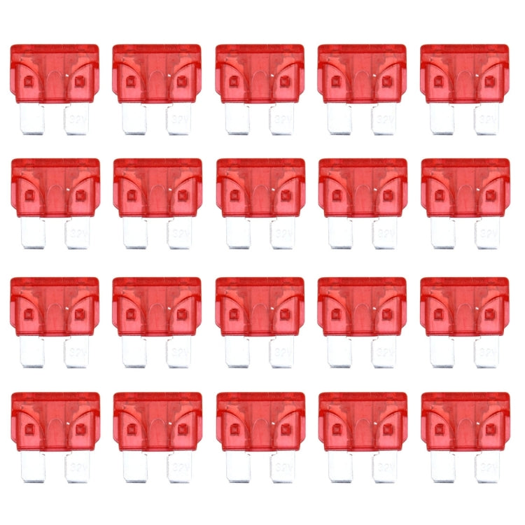 100 PCS Auto Mini Blade Fuse (30A) , DC 12V, 10A Red, 15A Blue, 25A Transparent, 20A, 30A