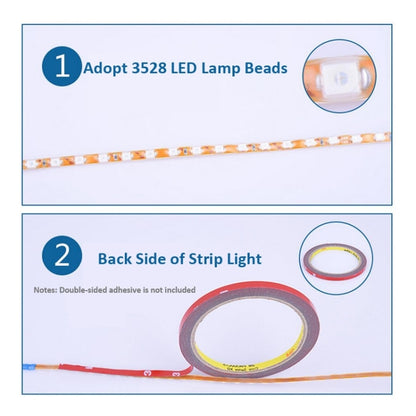 5 PCS Flow Style 45 LED 3528 SMD Waterproof Flexible Car Strip Light for Car Decoration, DC 12V, Length: 45cm, 45cm Yellow, 45cm Dark Blue, 45cm Green, 45cm Ice Blue, 45cm Pink, 45cm Red, 45cm White