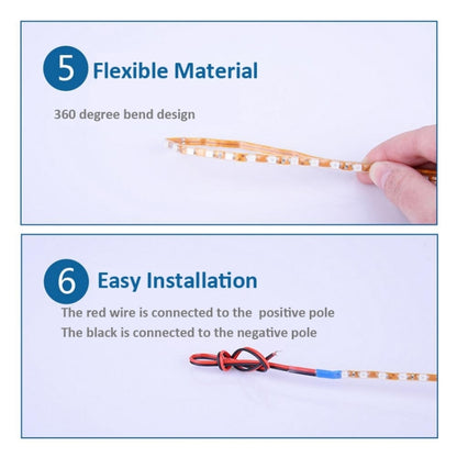 5 PCS Flow Style 45 LED 3528 SMD Waterproof Flexible Car Strip Light for Car Decoration, DC 12V, Length: 45cm, 45cm Yellow, 45cm Dark Blue, 45cm Green, 45cm Ice Blue, 45cm Pink, 45cm Red, 45cm White