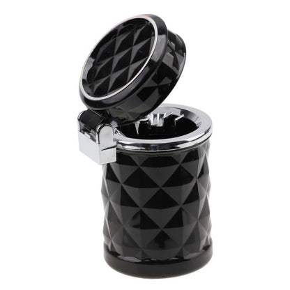 Diamond Facets Car Ashtray with LED Light, with LED Light(Black), with LED Light(White)