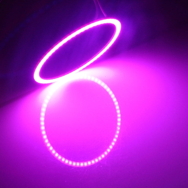 80mm 5W 180LM Angel Eyes Circles Car Headlight COB LED Lights for Vehicles, DC 12-24V, 80mm Pink Light, 80mm Green Light, 80mm Red Light