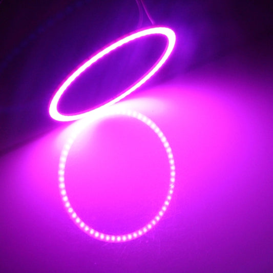 80mm 5W 180LM Angel Eyes Circles Car Headlight COB LED Lights for Vehicles, DC 12-24V, 80mm Pink Light, 80mm Green Light, 80mm Red Light