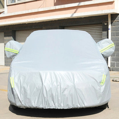 PEVA Anti-Dust Waterproof Sunproof Hatchback Car Cover with Warning Strips, Fits Cars up to 3.7m(144 inch) in Length, 144inch (S)