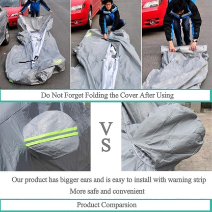 PEVA Anti-Dust Waterproof Sunproof Hatchback Car Cover with Warning Strips, Fits Cars up to 3.7m(144 inch) in Length, 144inch (S)