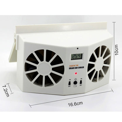 2W Solar Powered Car Auto Air Vent Cool Fan Cooler Ventilation System Radiator, with Temperature Display, 2W Solar Powered Fan