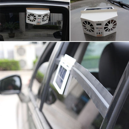 2W Solar Powered Car Auto Air Vent Cool Fan Cooler Ventilation System Radiator, with Temperature Display, 2W Solar Powered Fan