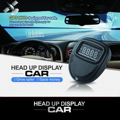 A1 2.0 inch Car GPS HUD Head Up Display Vehicle-mounted Security System, Support Speed & Real Time & Altitude & Over Speed Alarm & Compass & MPH & Auto Sleeping & KM & Satellite Signal, A1