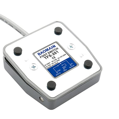 TFS-201 AC 250V 10 A Electric Power Plastic Foot Switch Power Pedal, Cable Length: 1m, TFS-201 1m