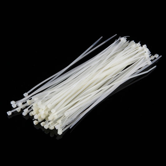 500 PCS 3 x 150mm Self-Locking Nylon Cable Wire Zip Ties, 3mm x 150mm White