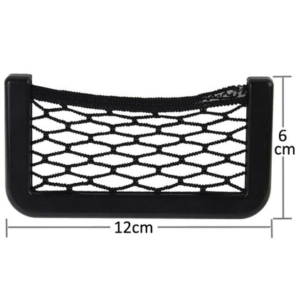 Car Net Pockets 12cm x 6cm Automotive Storage String Bag with Adhesive, 12x6cm