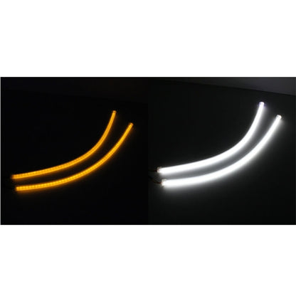 2 PCS  4.5W 270LM 6500K 597-577nm White + Yellow Wired LED Tube Daytime Running Light DRL Steering Lamp, DC12V, Lamp Length:45cm, 4.5W 270LM