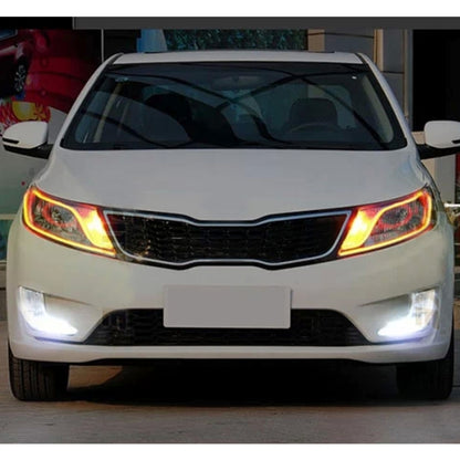 2 PCS  4.5W 270LM 6500K 597-577nm White + Yellow Wired LED Tube Daytime Running Light DRL Steering Lamp, DC12V, Lamp Length:45cm, 4.5W 270LM