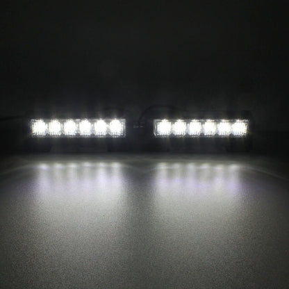 2 PCS  6 inch 6 LED 2 x 18W Car Flash Warning Light Red + Blue Change White Waterproof Emergency Light, DC 12V, Light Red + Blue Change White