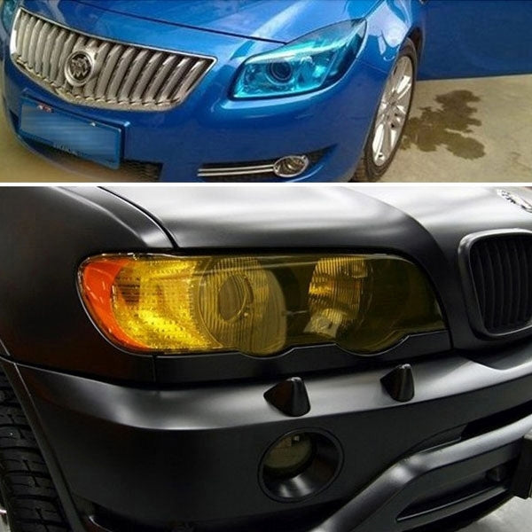 Protective Decoration Flash Point Car Light Membrane /Lamp Sticker, Size: 195cm x 30cm, Matte Black, Dark Blue, Grey Black, Dark Black, Baby Blue, Fluorescent Green, Pink, Crystal Green