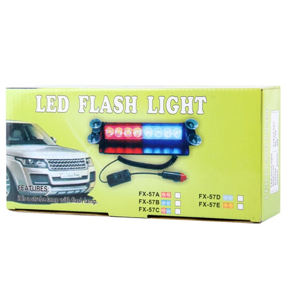 8W 800LM 8-LED 3-Modes Adjustable Angle Car Strobe Flash Dash Emergency Light Warning Lamp with Suckers, DC 12V, Yellow, White + Red, White + Yellow, Red + Blue, Blue, Red, White