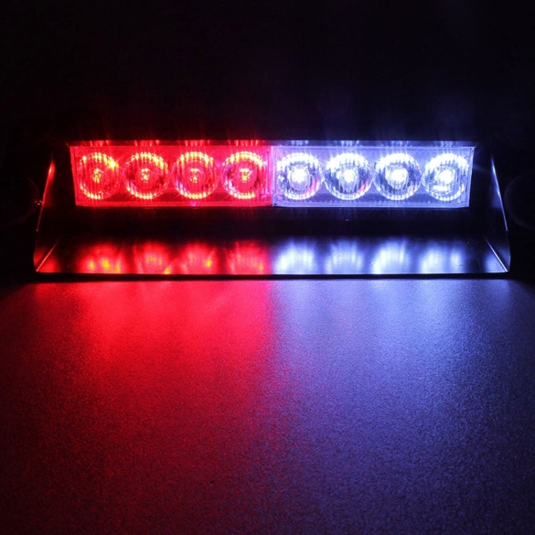 8W 800LM 8-LED 3-Modes Adjustable Angle Car Strobe Flash Dash Emergency Light Warning Lamp with Suckers, DC 12V, Yellow, White + Red, White + Yellow, Red + Blue, Blue, Red, White