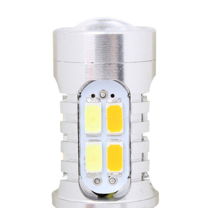 2PCS T20 10W 700LM Yellow + White Light Dual Wires 20-LED SMD 5630 Car Brake Light Lamp Bulb, Constant Current, DC 12-24V, T20 Dual Wires