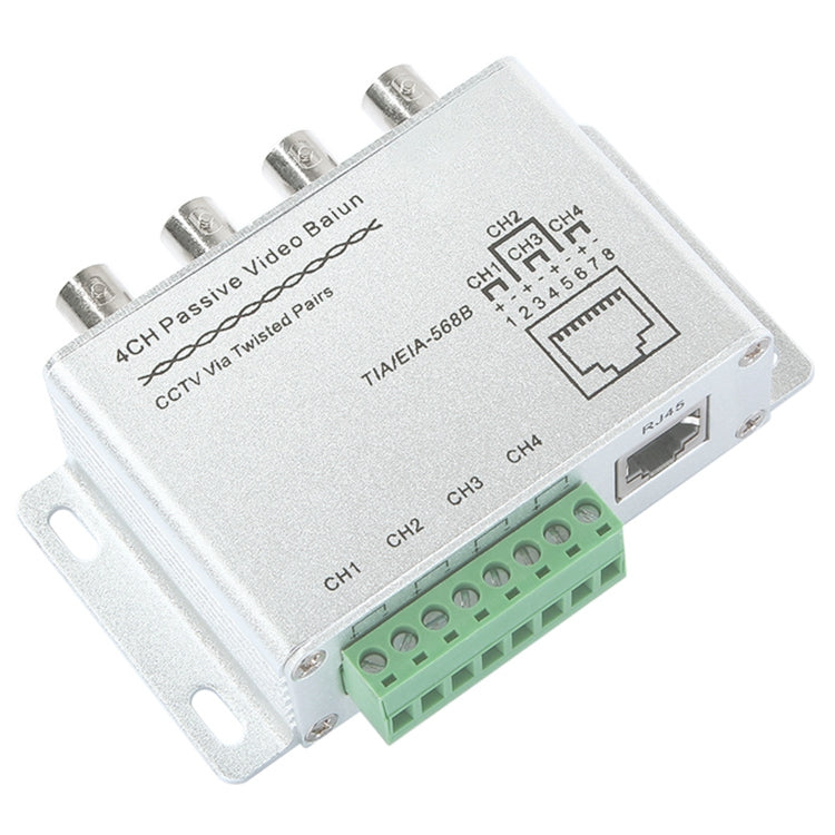 UTP 4 Channel Passive Video Balun Transceiver, X204A