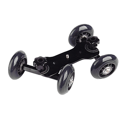 DEBO First Generation Camera Truck / Floor Table Video Slider Track Dolly Car for DSLR Camera / Camcorders, Black