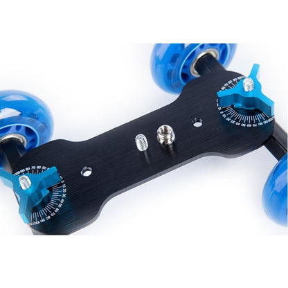 DEBO First Generation Camera Truck / Floor Table Video Slider Track Dolly Car for DSLR Camera / Camcorders, Blue