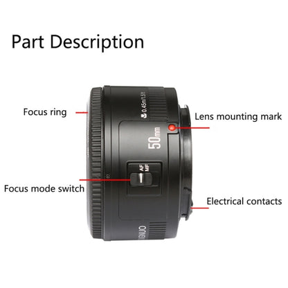 YONGNUO 50mm F1.8 Standard Prime Lens for Canon Camera