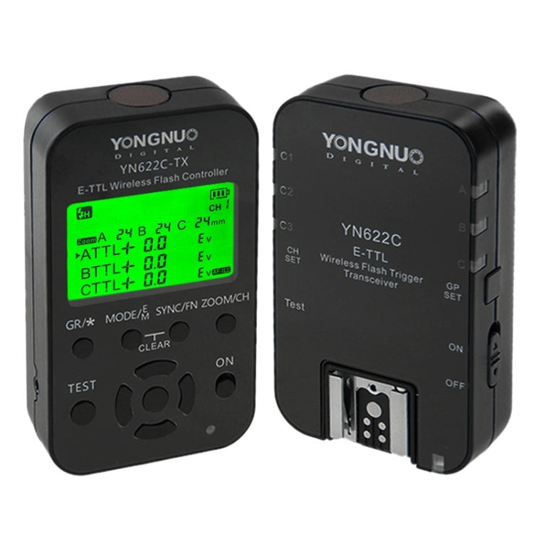 YONGNUO YN622C-KIT E-TTL Wireless Flash Trigger Controller + Transceiver Kit for Canon Camera, for Canon