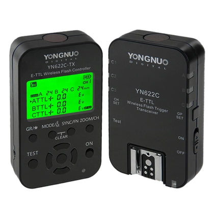 YONGNUO YN622C-KIT E-TTL Wireless Flash Trigger Controller + Transceiver Kit for Canon Camera, for Canon