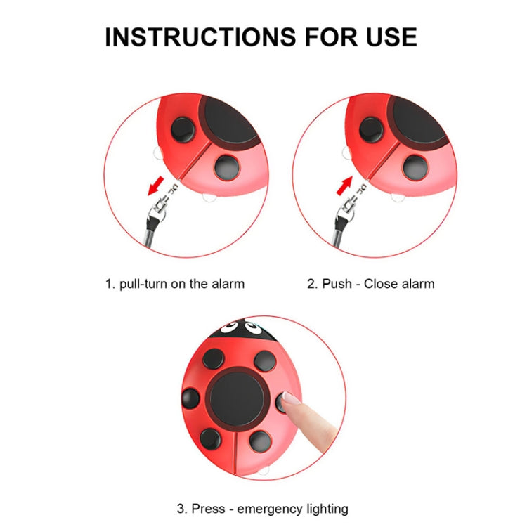 Ladybug Personal Alarm, Self-defense Defend Wolf, Mini Alarm for Girl and Kids, Ladybird