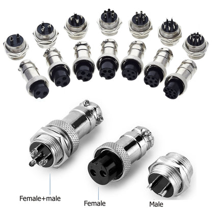 DIY 16mm 7-Pin GX16 Aviation Plug Socket Connector (5 Pcs in One Package, the Price is for 5 Pcs), 7 Pin
