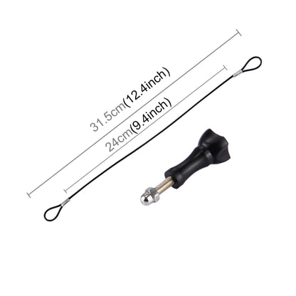 Stainless Steel Lanyard / Tether with Screw for GoPro HERO11 Black/HERO10 Black / HERO9 Black /HERO8 Black /7 /6/ 5 /5 Session /4 /3+ /3 /2 /1, Length: 31.5cm