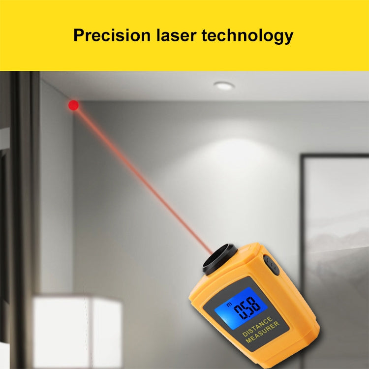 Mini Ultrasonic Distance Measurer with Laser Pointer, Orange
