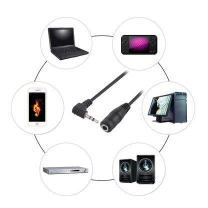 2.5mm Male Elbow to 3.5mm Female Audio Stereo Converter Adapter Cable, 2.5 Male to 3.5 Female(Black)