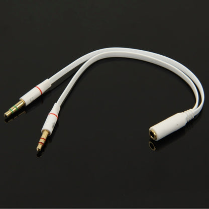 3.5mm female to 3.5mm Male Microphone Jack + 3.5mm Male Earphone Jack Adapter Cable, White