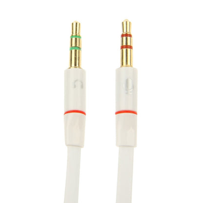 3.5mm female to 3.5mm Male Microphone Jack + 3.5mm Male Earphone Jack Adapter Cable, White