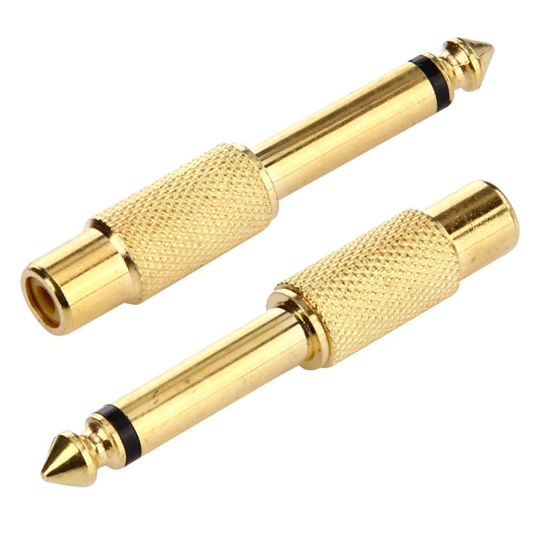 Gold Plated 6.35mm Memo Male to RCA Headphone Jack Adapter, 6.35 Male to RCA Female