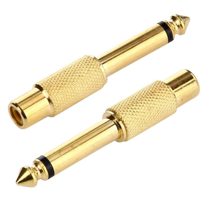 Gold Plated 6.35mm Memo Male to RCA Headphone Jack Adapter, 6.35 Male to RCA Female
