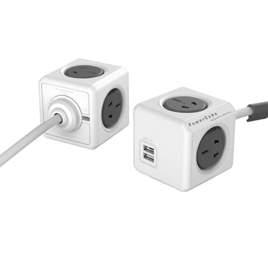 PowerCube 10A Universal Wall Adapter Power Socket with 4 US / AU Sockets and 2 USB Ports and Extended Line for Home Office, Cable Length: 1.5m, AU Plug, Random Color Delivery, With Cable & 2 USB Ports