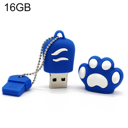 16GB Bear Paw Shaped Silicone USB 2.0 Flash Disk with Anti Dust Cup, 16GB (Blue)