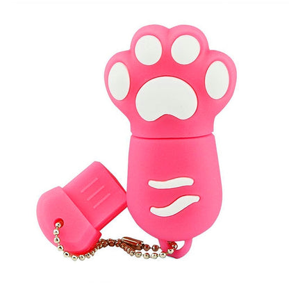 8GB Bear Paw Shaped Silicone USB 2.0 Flash Disk with Anti Dust Cup, 8GB (Red Plum)
