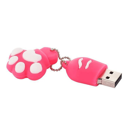 2GB Bear Paw Shaped Silicone USB 2.0 Flash Disk with Anti Dust Cup, 2GB (Red Plum)