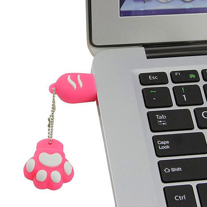 2GB Bear Paw Shaped Silicone USB 2.0 Flash Disk with Anti Dust Cup, 2GB (Red Plum)