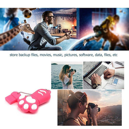 2GB Bear Paw Shaped Silicone USB 2.0 Flash Disk with Anti Dust Cup, 2GB (Red Plum)