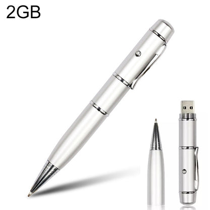 3 in 1 Laser Pen Style USB Flash Disk, Silver (2GB), 2GB (Silver)