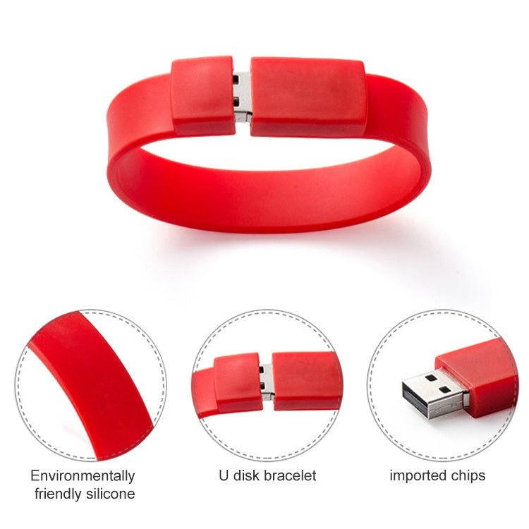 16GB Silicon Bracelets USB 2.0 Flash Disk, 16GB (Purple)