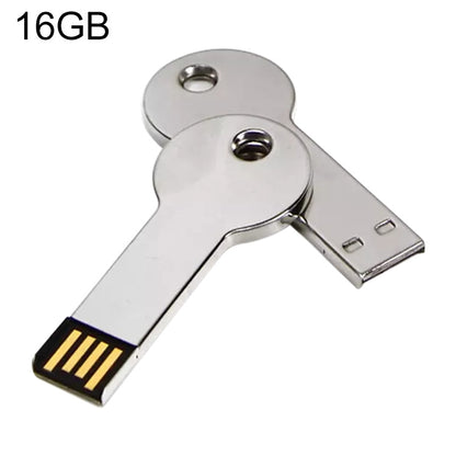 Silver Metal Key Style USB 2.0 Flash Disk (16GB)(Silver), 16GB