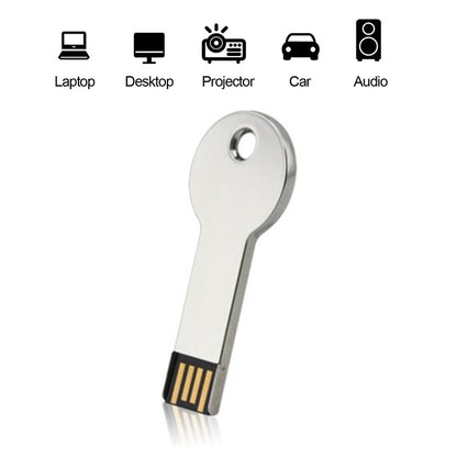 Silver Metal Key Style USB 2.0 Flash Disk (16GB)(Silver), 16GB